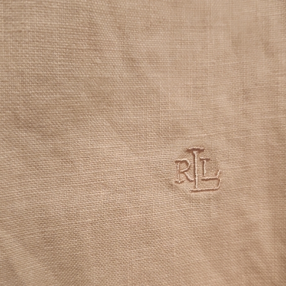 Lauren Ralph Lauren Light Pink Button-Up Plus Size Shirt - 100% Linen - Picture 3 of 8